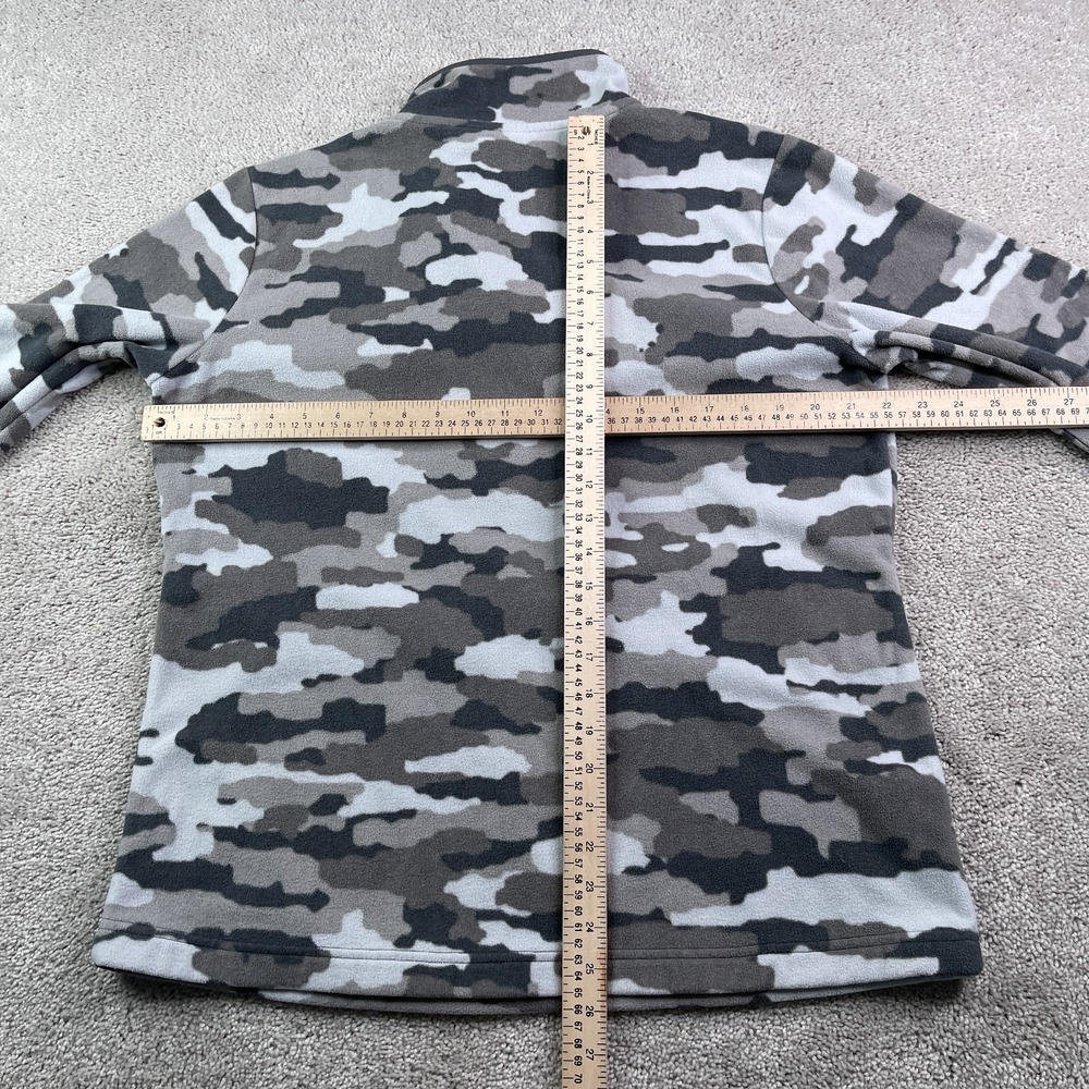 Duluth Sweater Womens Large Grey Camo Printed Fleece Quarter Snap Pullover - Picture 9 of 12